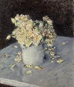 Gustave Caillebotte Yellow Roses in a Vase oil painting on canvas